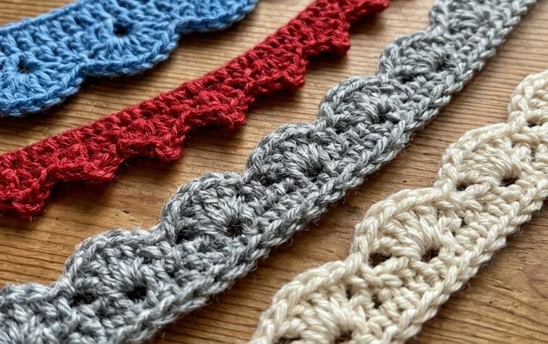 9 Quick & Easy Crochet Borders [in Just 2 Rows] • RaffamusaDesigns